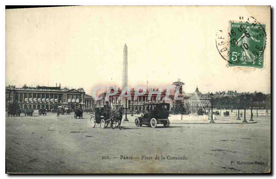CPA Paris Place de la Concorde Automobile