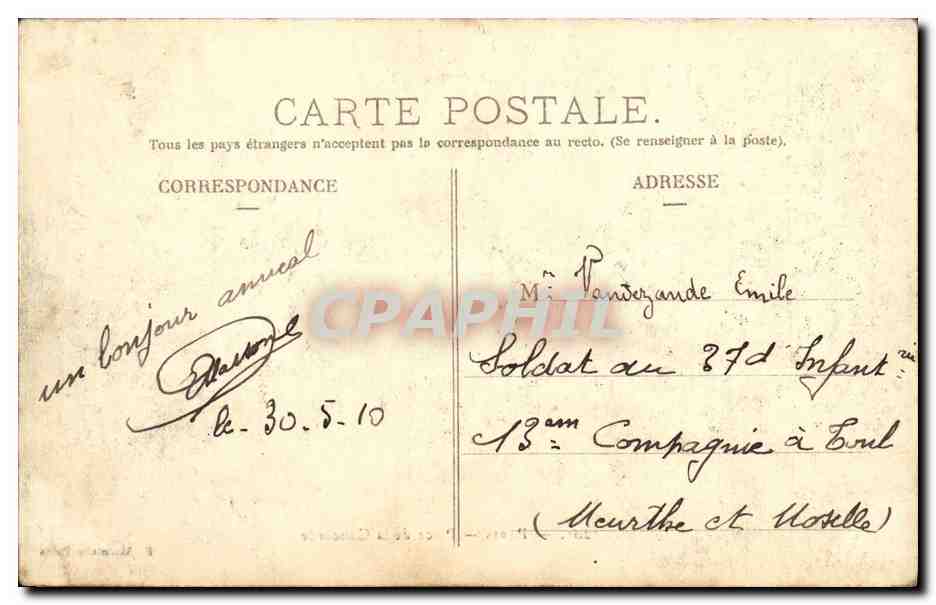 CPA Paris Place de la Concorde Automobile — Rückseite