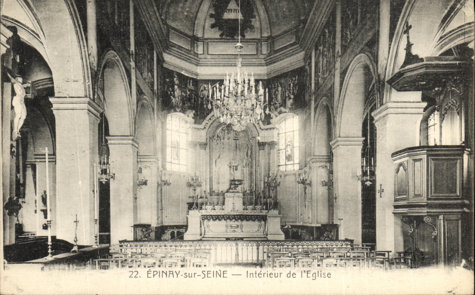 CPA Epinay sur Seine Interieur de l Eglise