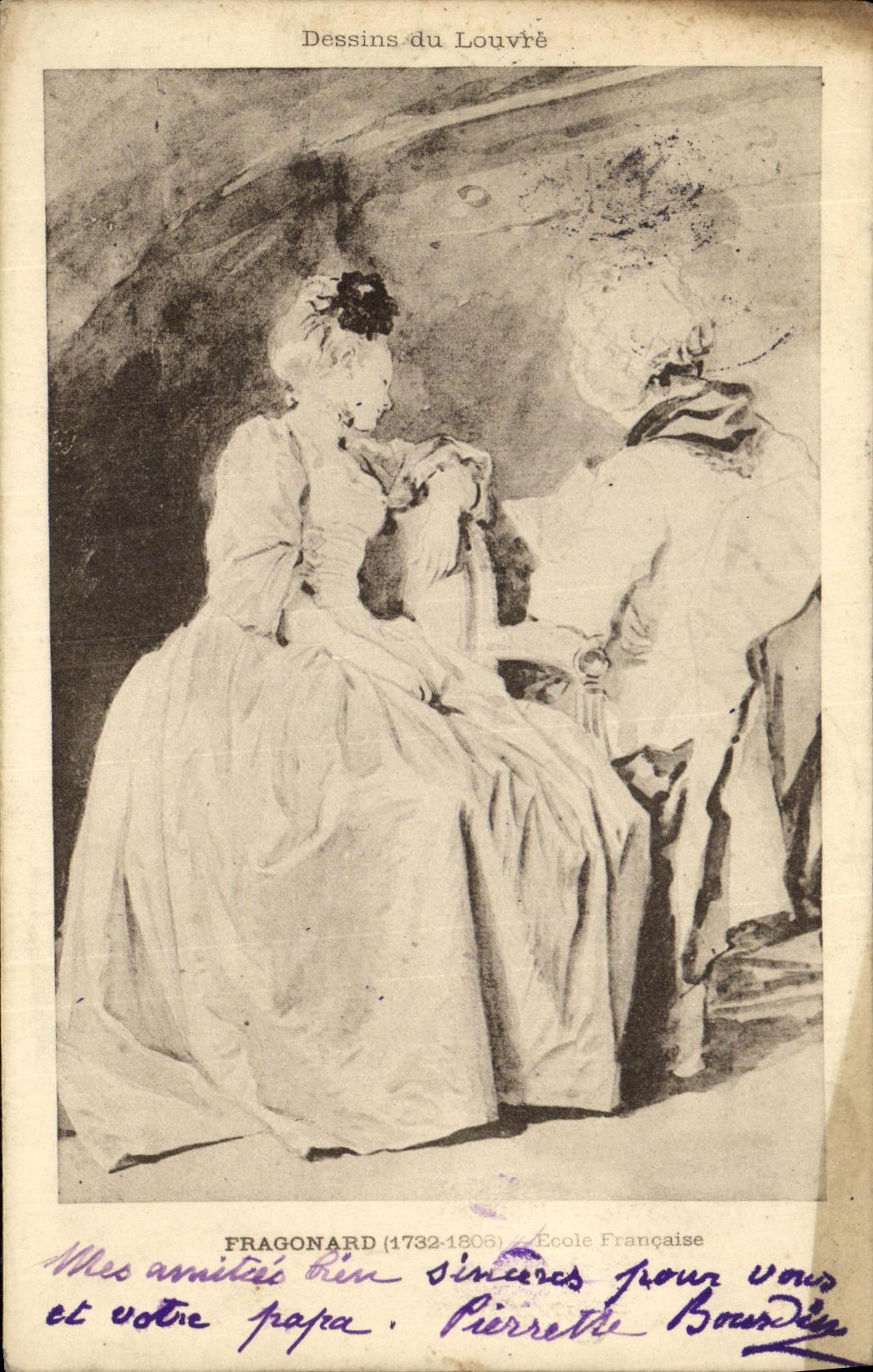 CPA Dessins du Louvre Fragonard 1732 1806