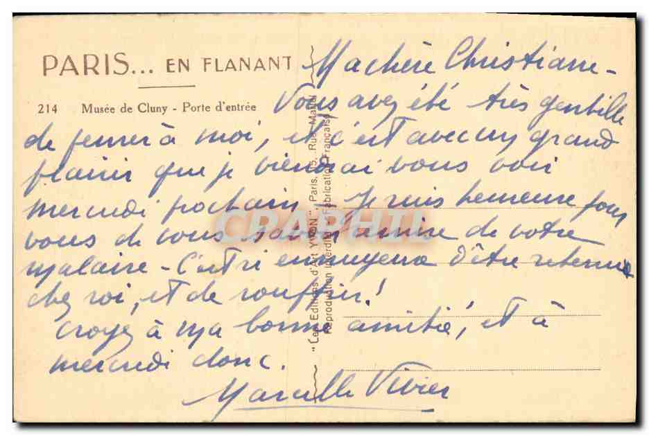 CPA Paris En Flanant Musee de Cluny Porte d entree — Rückseite