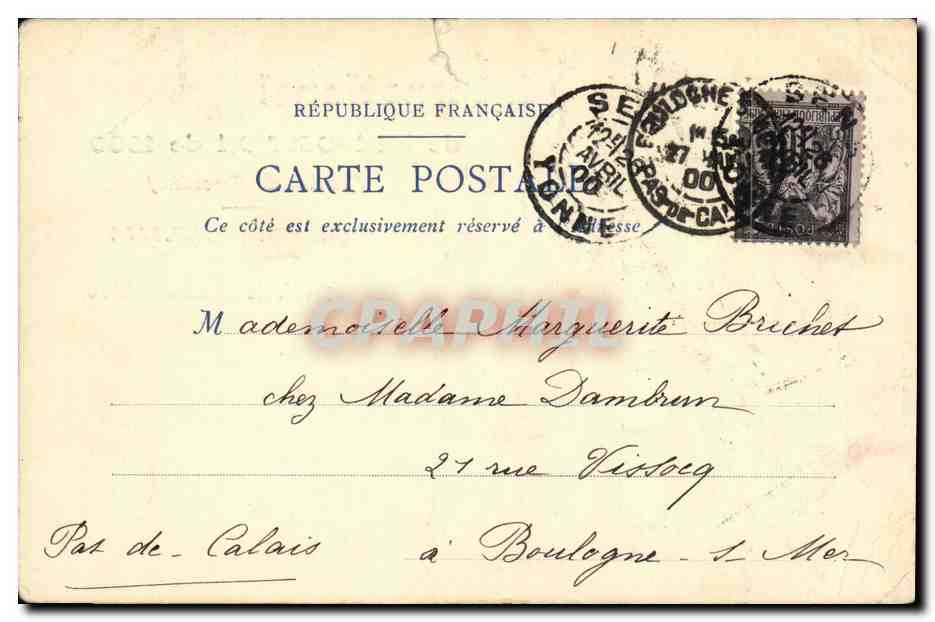 CPA Restaurant International de l Exposition de 1900 Paris Restaurant international — Verso
