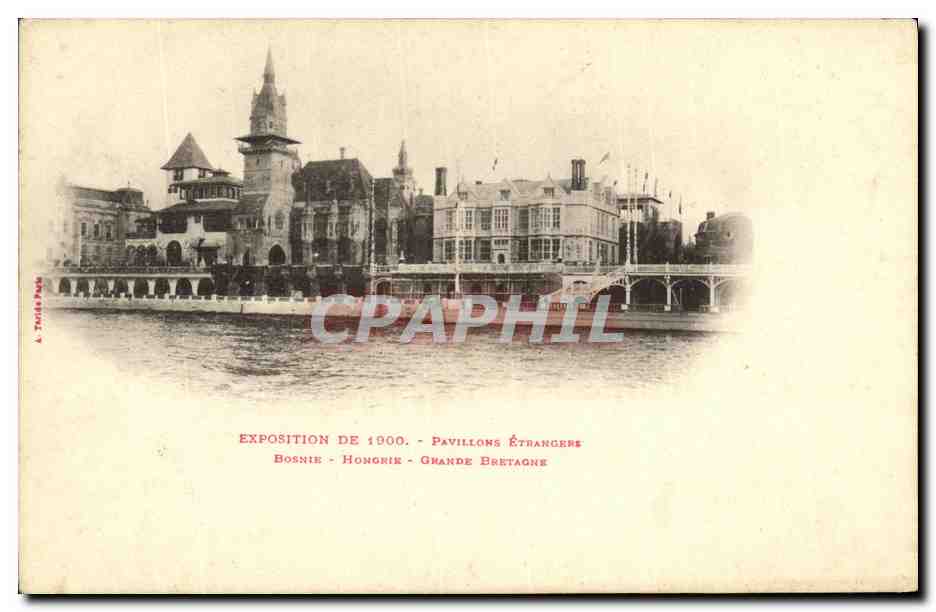 CPA Exposition Pavillons Etrangers Paris 1900 Bosnie Hongrie Grande Bretagne