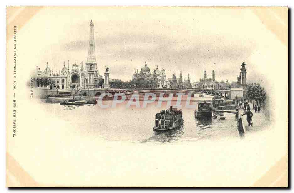 CPA Exposition Universelle Paris 1900 Rue des Nations Tour Eiffel