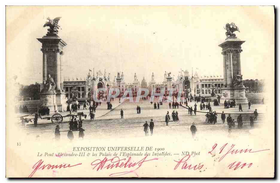 CPA Exposition Universelle de 1900 Paris Le Pont Allexandre lll les Palais de l Esplandade des Invalides 
