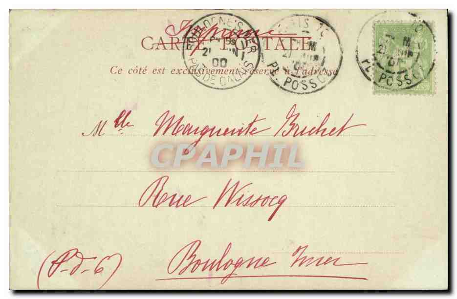 CPA Exposition Universelle de 1900 Paris Le Pont Allexandre lll les Palais de l Esplandade des Invalides  — Verso