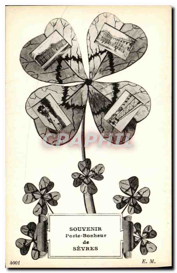 CPA Souvenir Porte Bonheur de Sevres Trefle