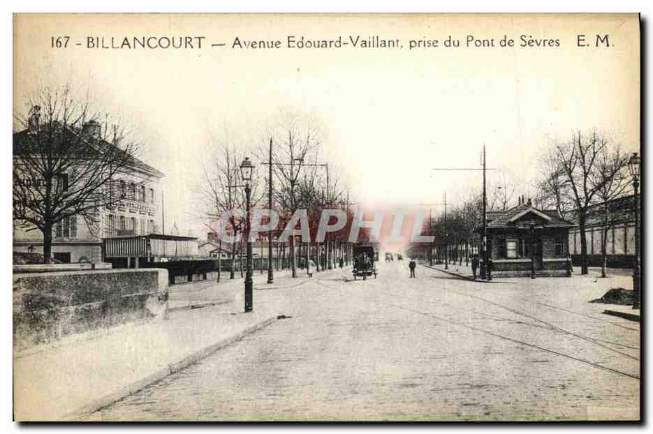 CPA Billancourt Avenue Edourad Villant prise du Pont de Sevres 