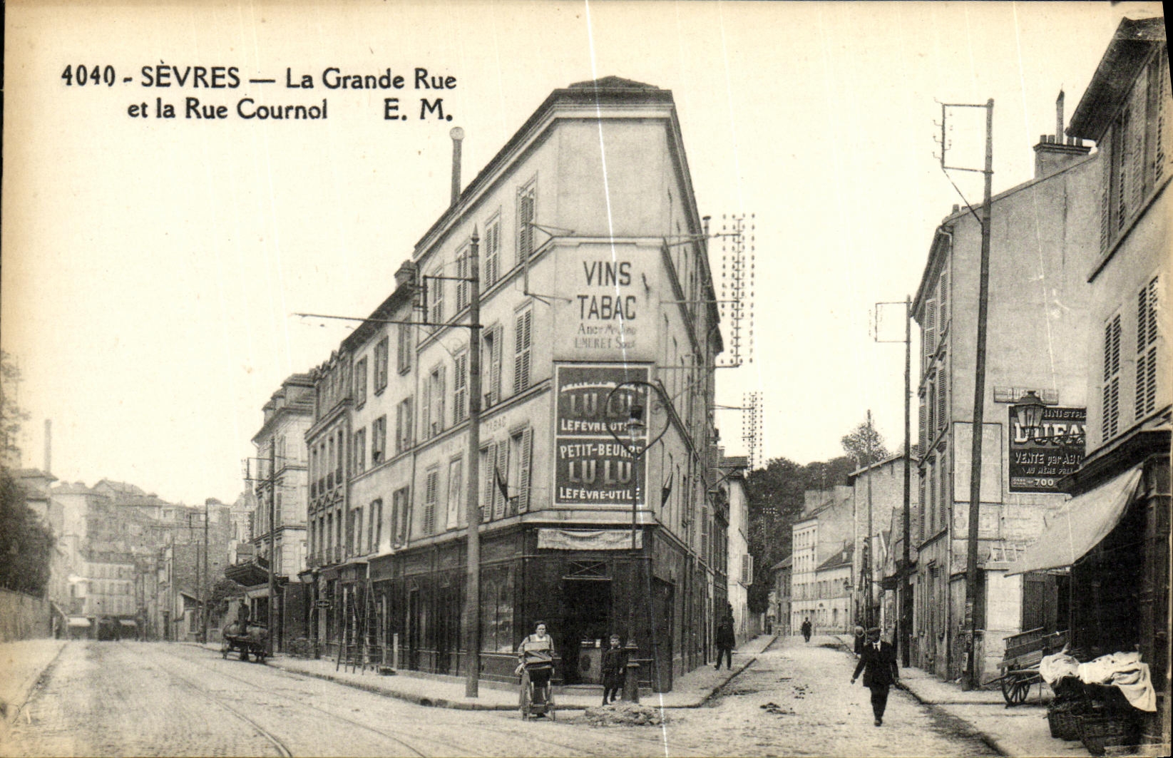 CPA Sevres La Grande Rue et la Rue Cournol
