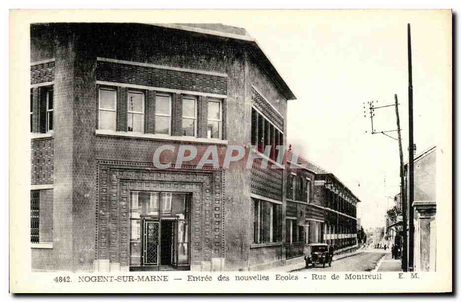 Nogent-sur-Marne — Entrée des nouvelles Ecoles - Rue de Montrouil — E. M.
