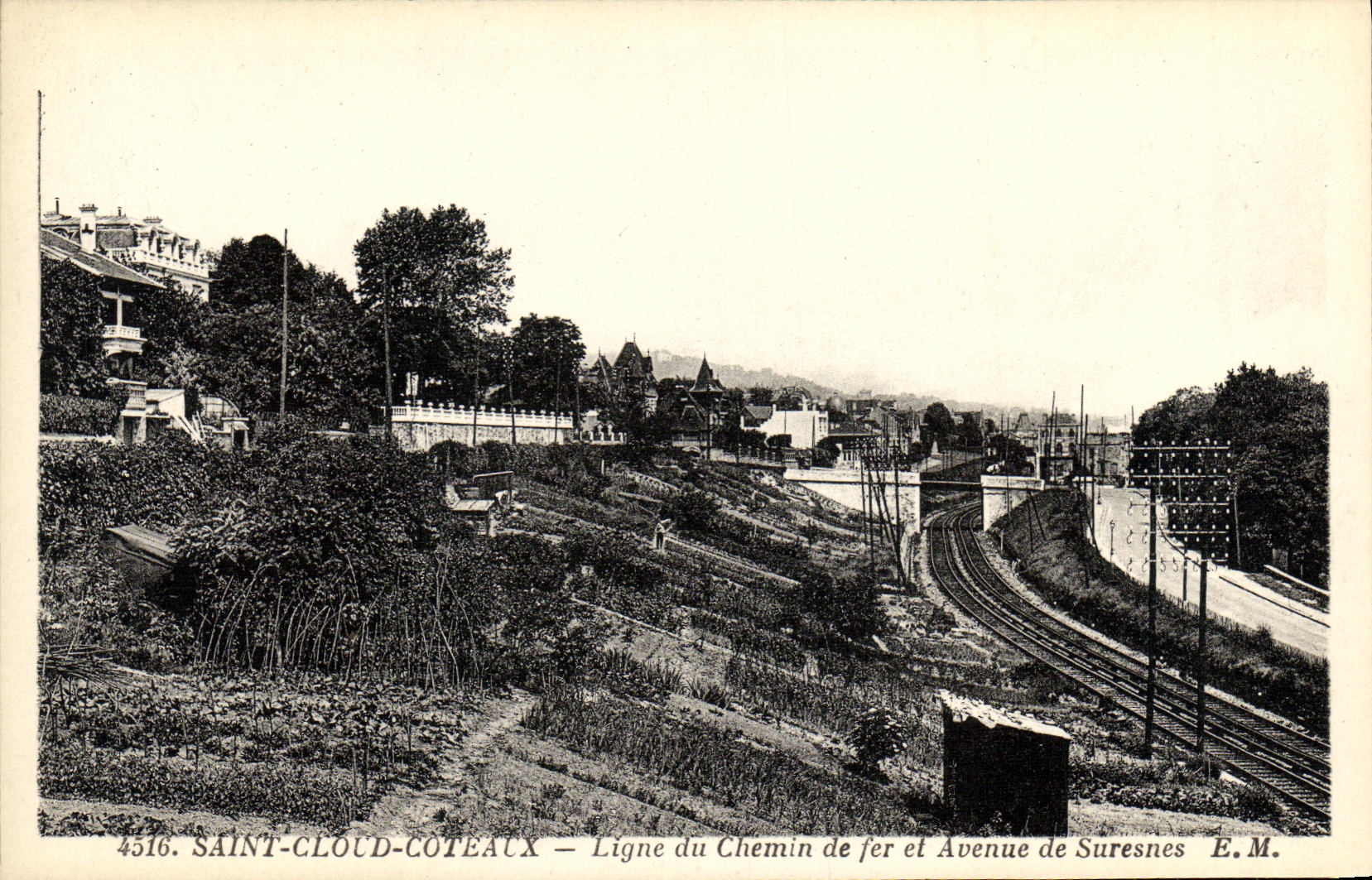 CPA Saint Cloud Coteaux Ligne du Chemin de fer Avenue de Suresnes 