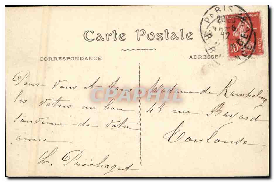 CPA Paris Place d Anvers et Sacre Coeur  — Rückseite