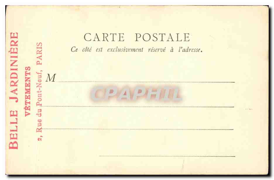 CPA Souvenir de la Belle Jardiniere Paris Le vieux Paris La rue des vieilles ecoles — Verso