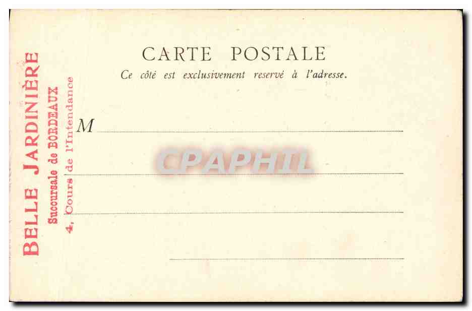 CPA Souvenir de la Belle Jardiniere Bordeaux Le Vieux Paris Le chatelet — Verso
