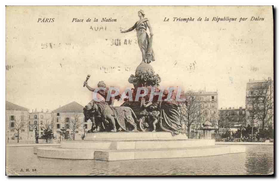 CPA Paris Place de la Nation Le Triomphe de la Republique par Dalon