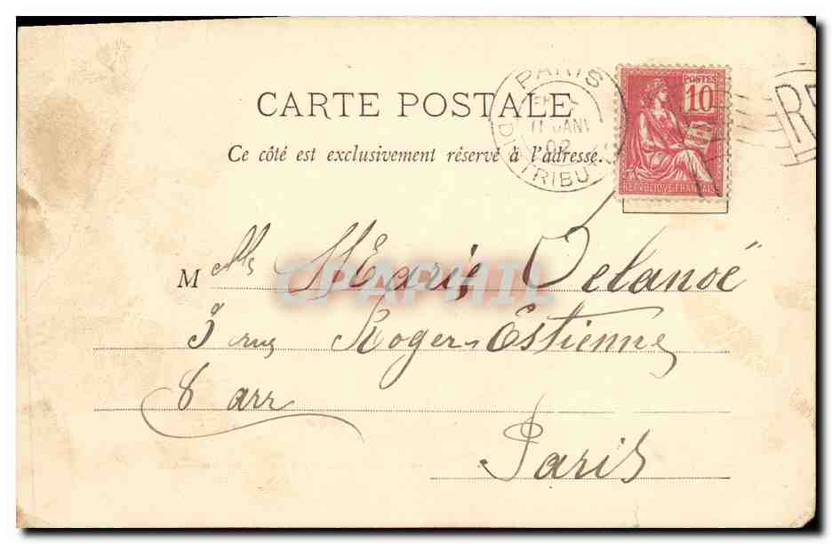 CPA Paris Boulevard de Capucines Le Cafe de la Paix et le Grand Hotel — Verso