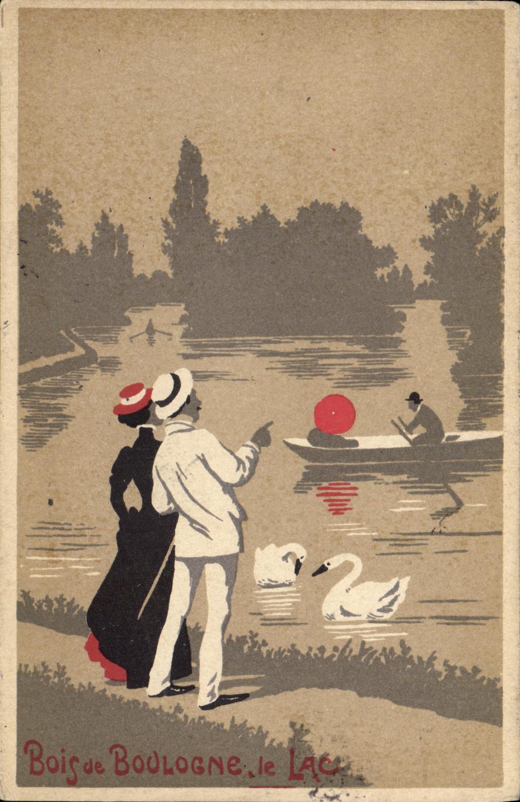 CPA Bois de Boulogne le Lac Cygne