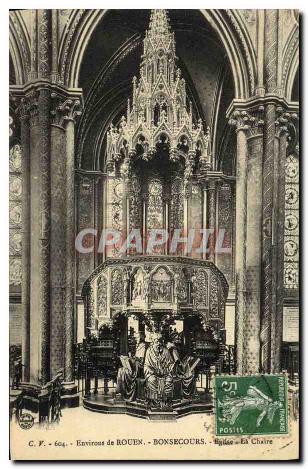 CPA Environs de Rouen Bonsecours Eglise La Chaire 