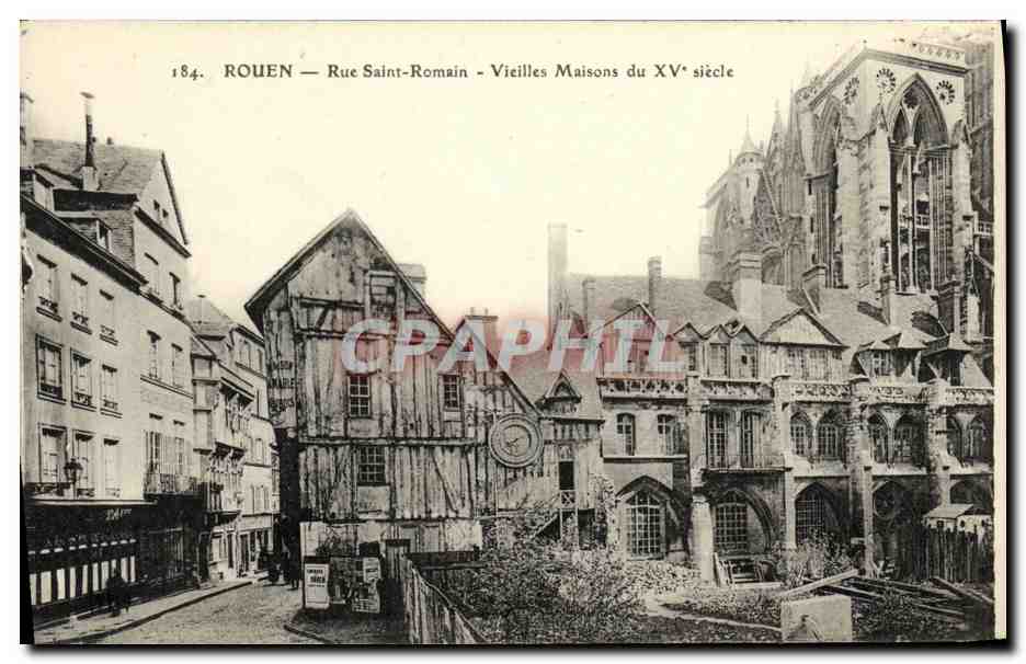 CPA Rouen Rue Saint Romain Vieilles Maisons du XV e siecle 