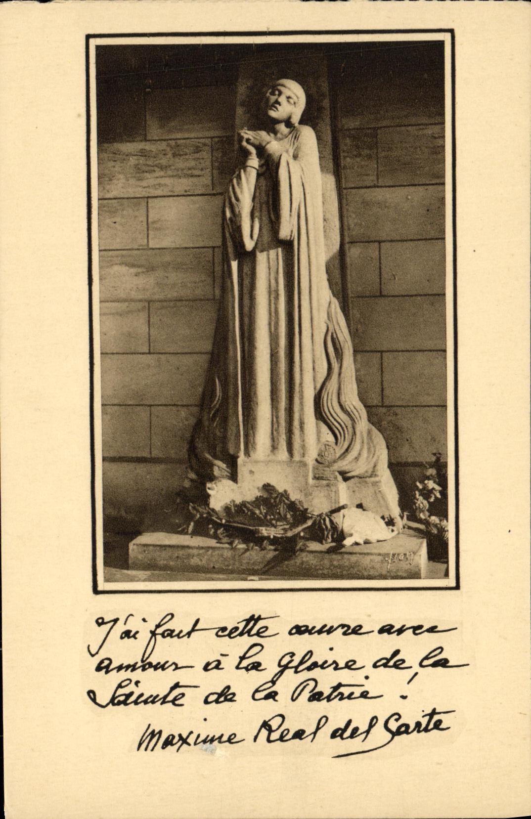 CPA Rouen Place du Marche Jeanne d Arc sur son bucher Maxime Real del Sarte 