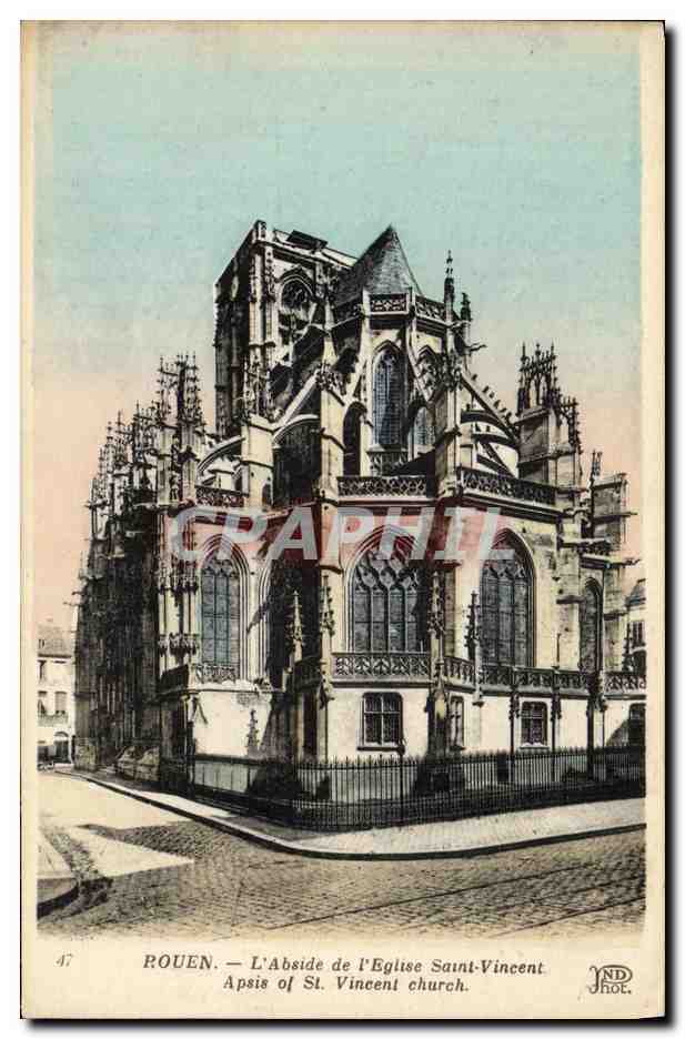 CPA Rouen L Abside de l Eglise Saint Vincent 
