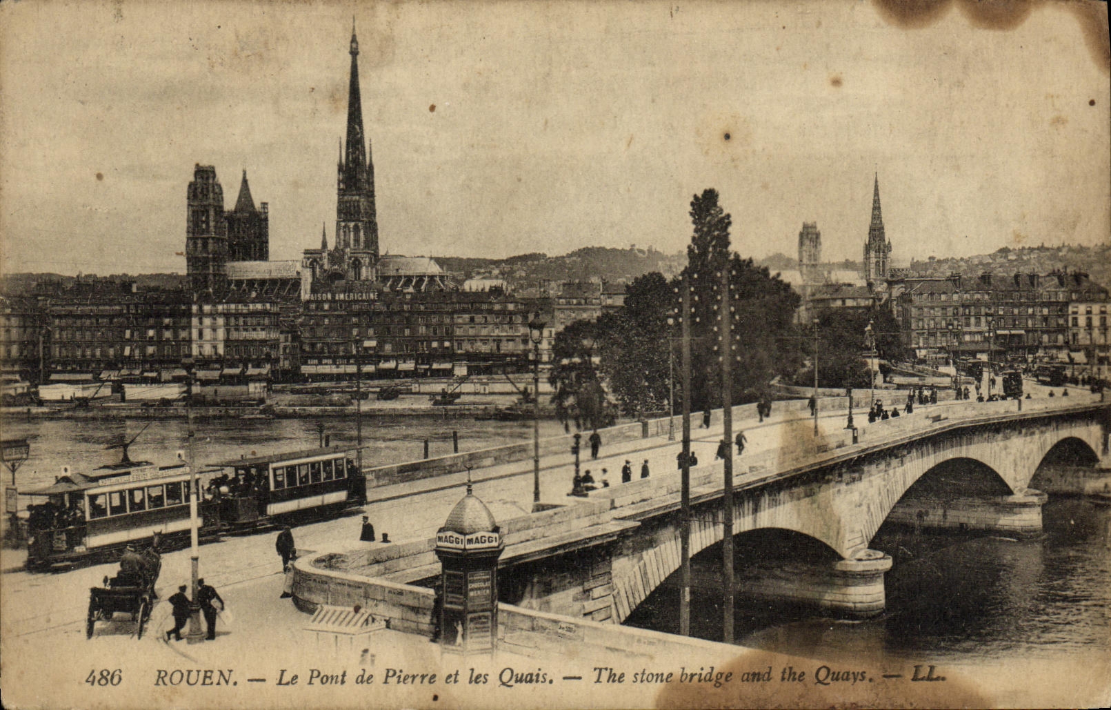 CPA Rouen Le Pont de Pierre et les Quais 