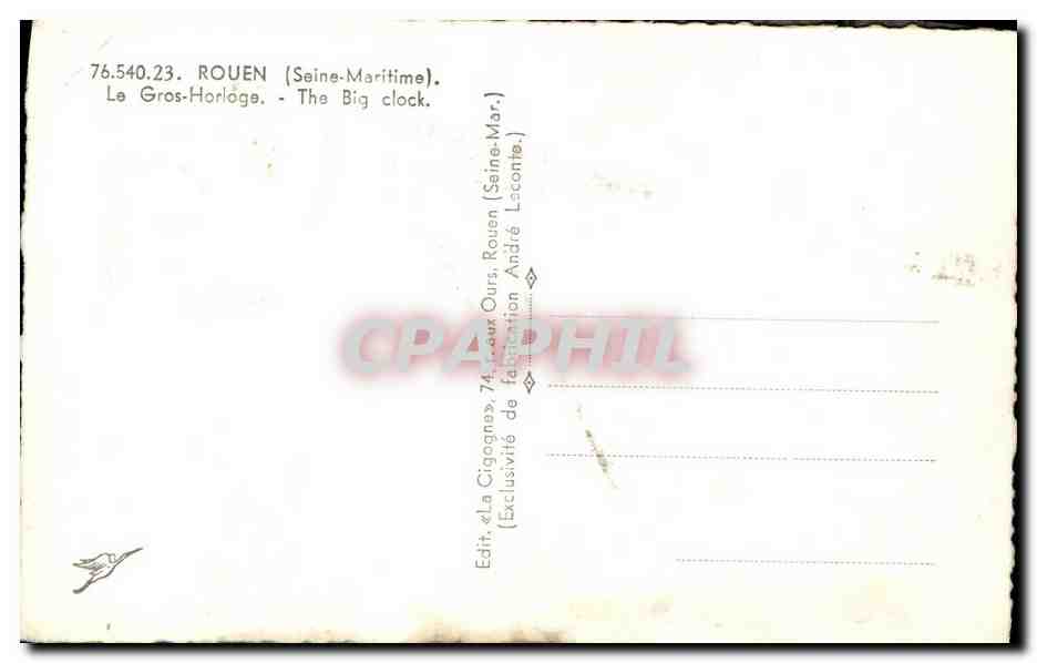 CPM Rouen La Grosse Horloge  — Rückseite