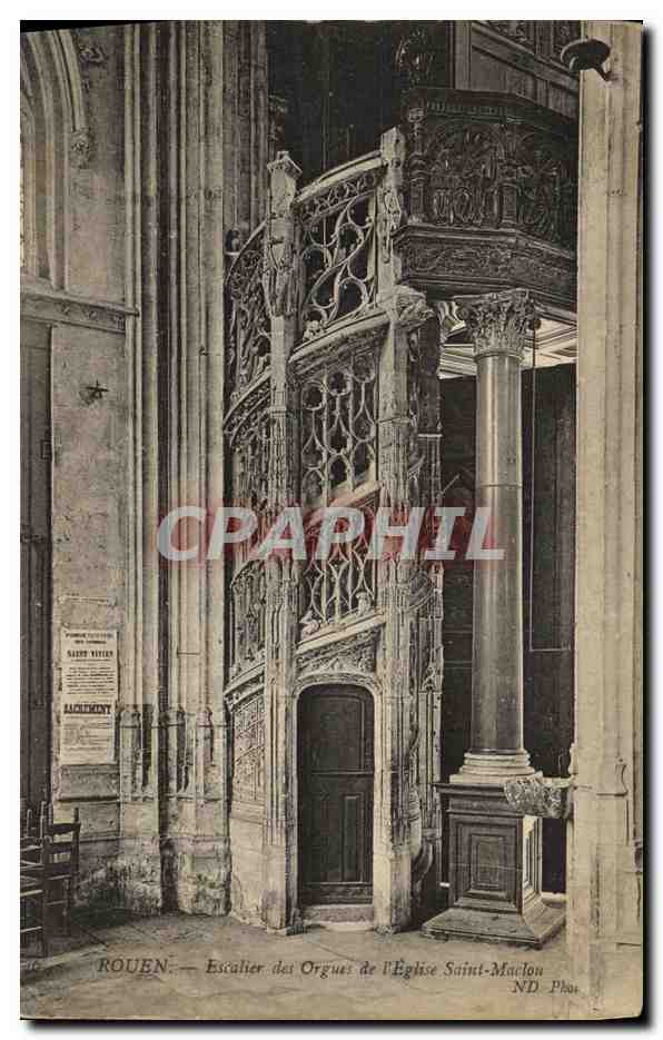 CPA Rouen Escalier des Orgues de l Eglise Saint Maclou
