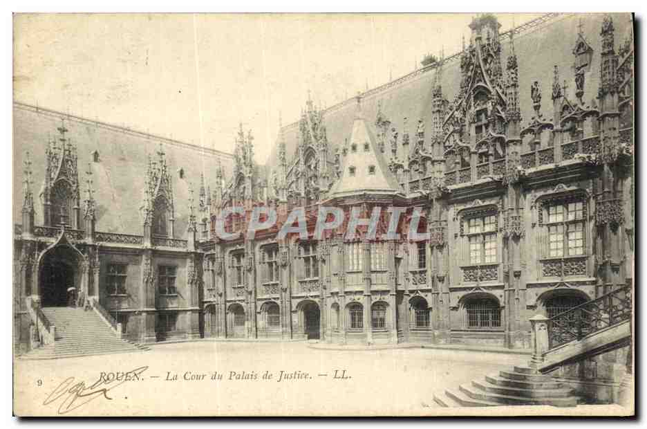 CPA Rouen La Cour du Palais de Justice 