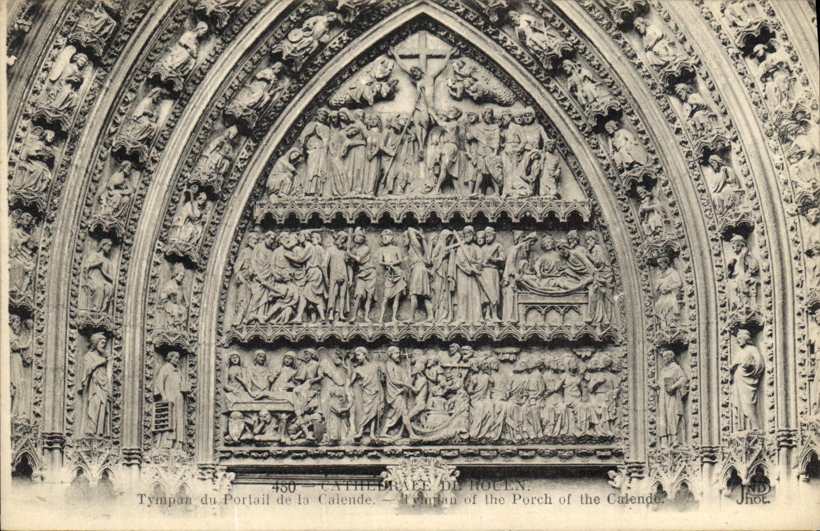 CPA Cathedrale de Rouen tympan du portail de la Calende 