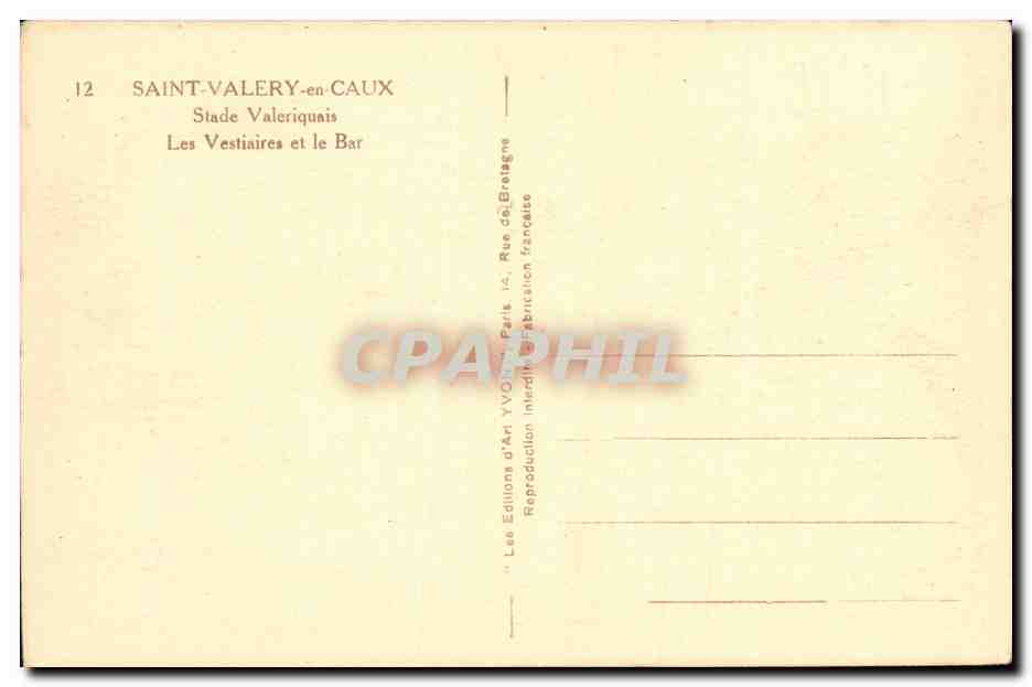 CPA Saint Valery en Caux Stade Valeriquais Les Vestiaires et le Bar Tennis — Rückseite
