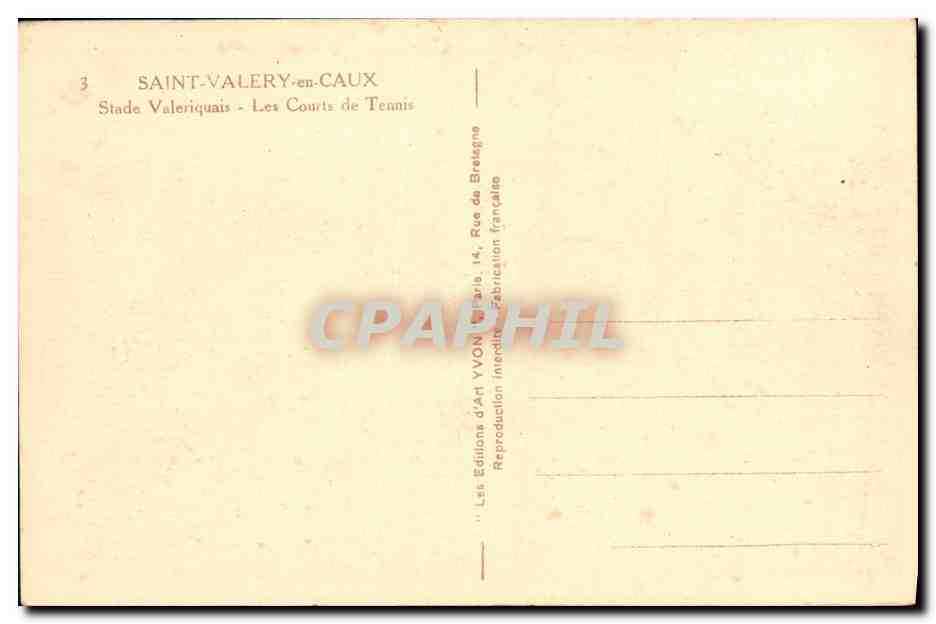 CPA Saint Valery en Caux Stade Valeriquais Les Courts de Tennis  — Rückseite