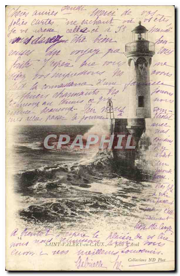 CPA Saint Valery en Caux Jetee l Aval Phare