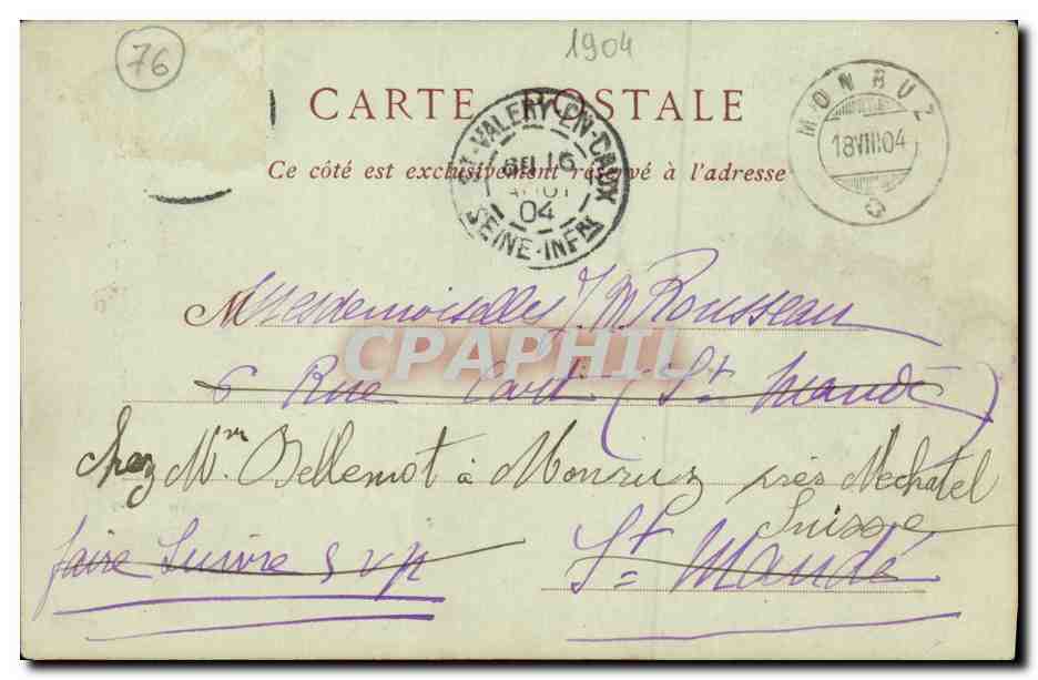 CPA Saint Valery en Caux Jetee l Aval Phare — Rückseite