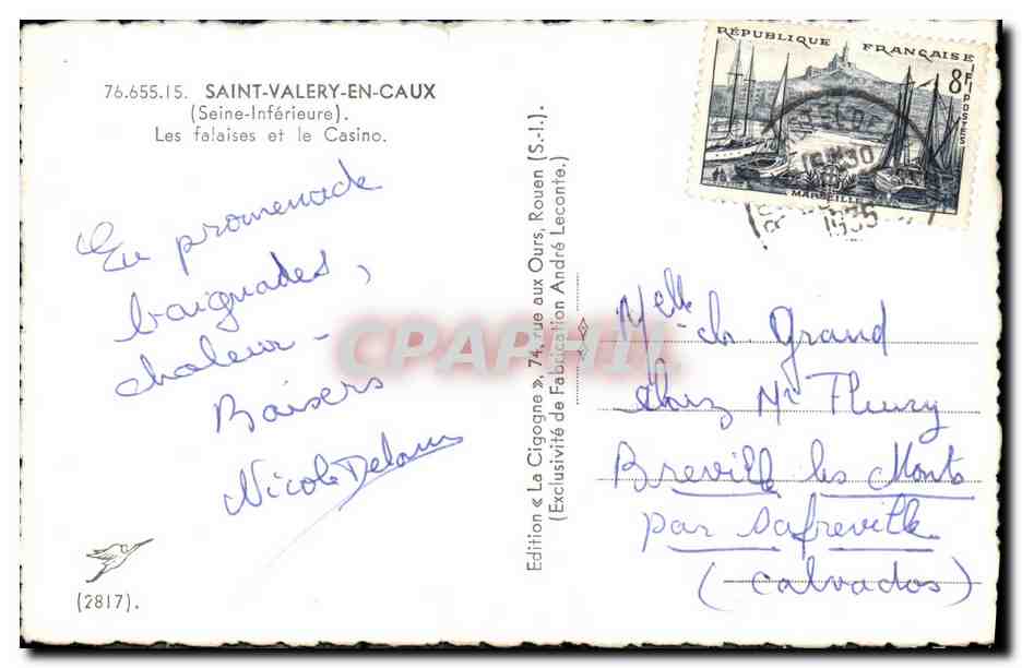 CPM Saint Valery en Caux Les Falaises et le Casino Volley Ball Volley Ball — Rückseite