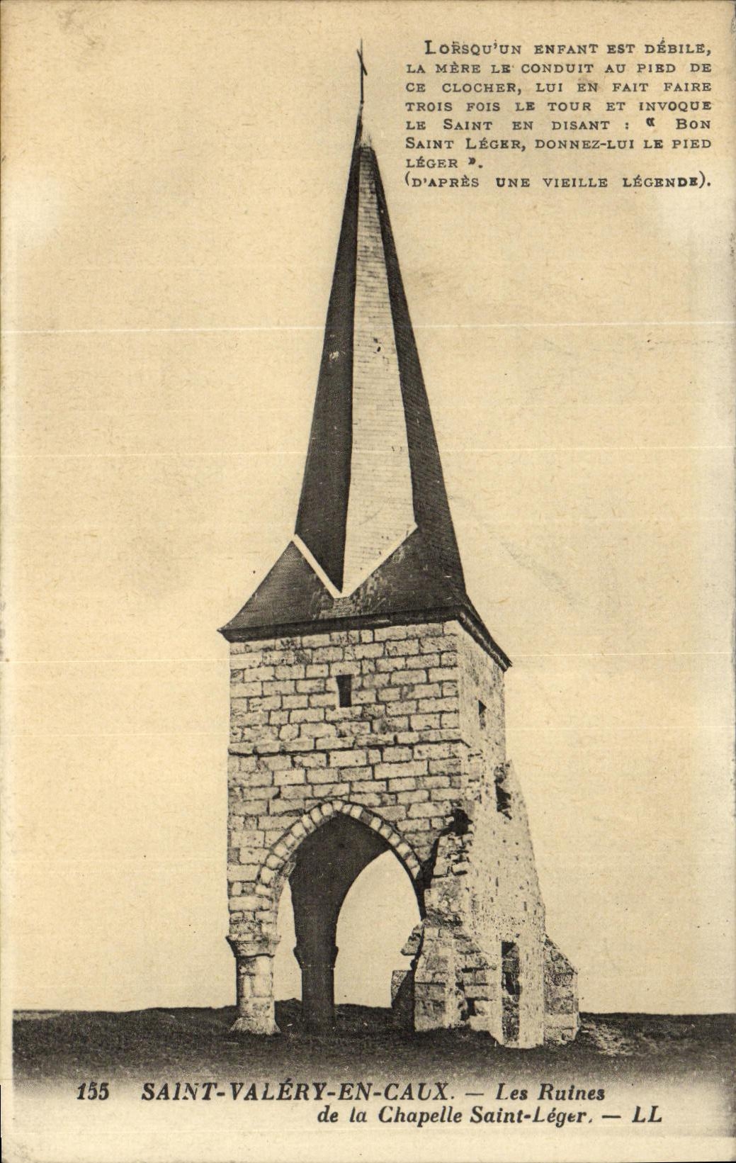 CPA Saint Valery en Caux Les Ruines de la Chapelle Saint Leger
