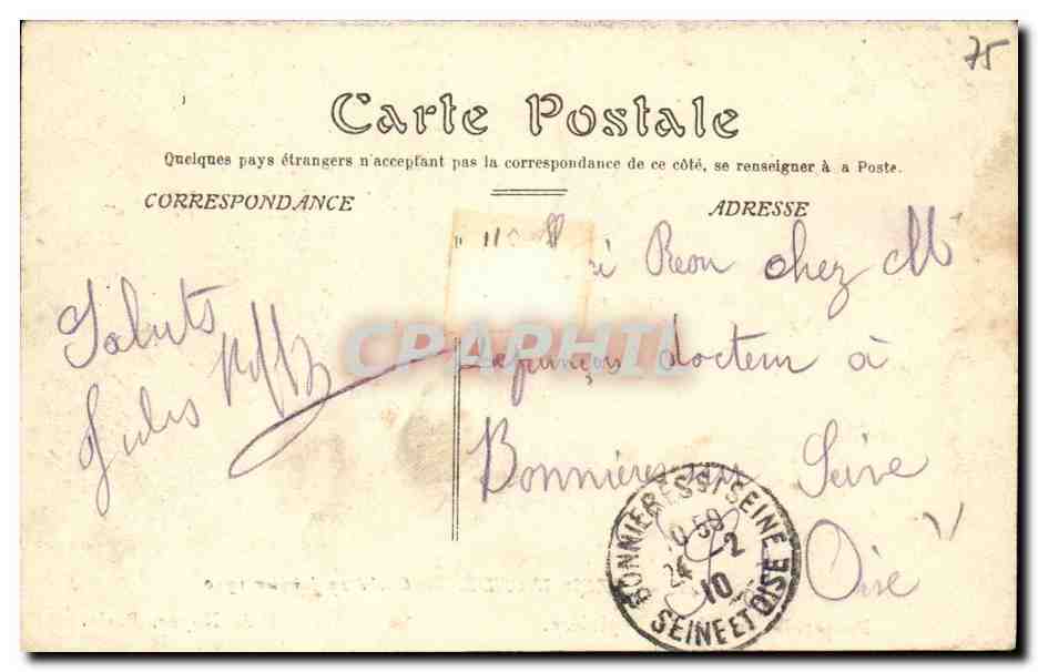 Paris inondé — Passerelle rue de la Pépinière — A. Noyer, Paris — Rückseite