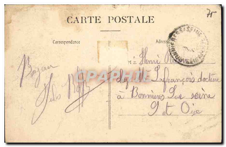 CPA Paris Inonde Cliche du 28 janvier 1910 Rue de Bercy  — Rückseite