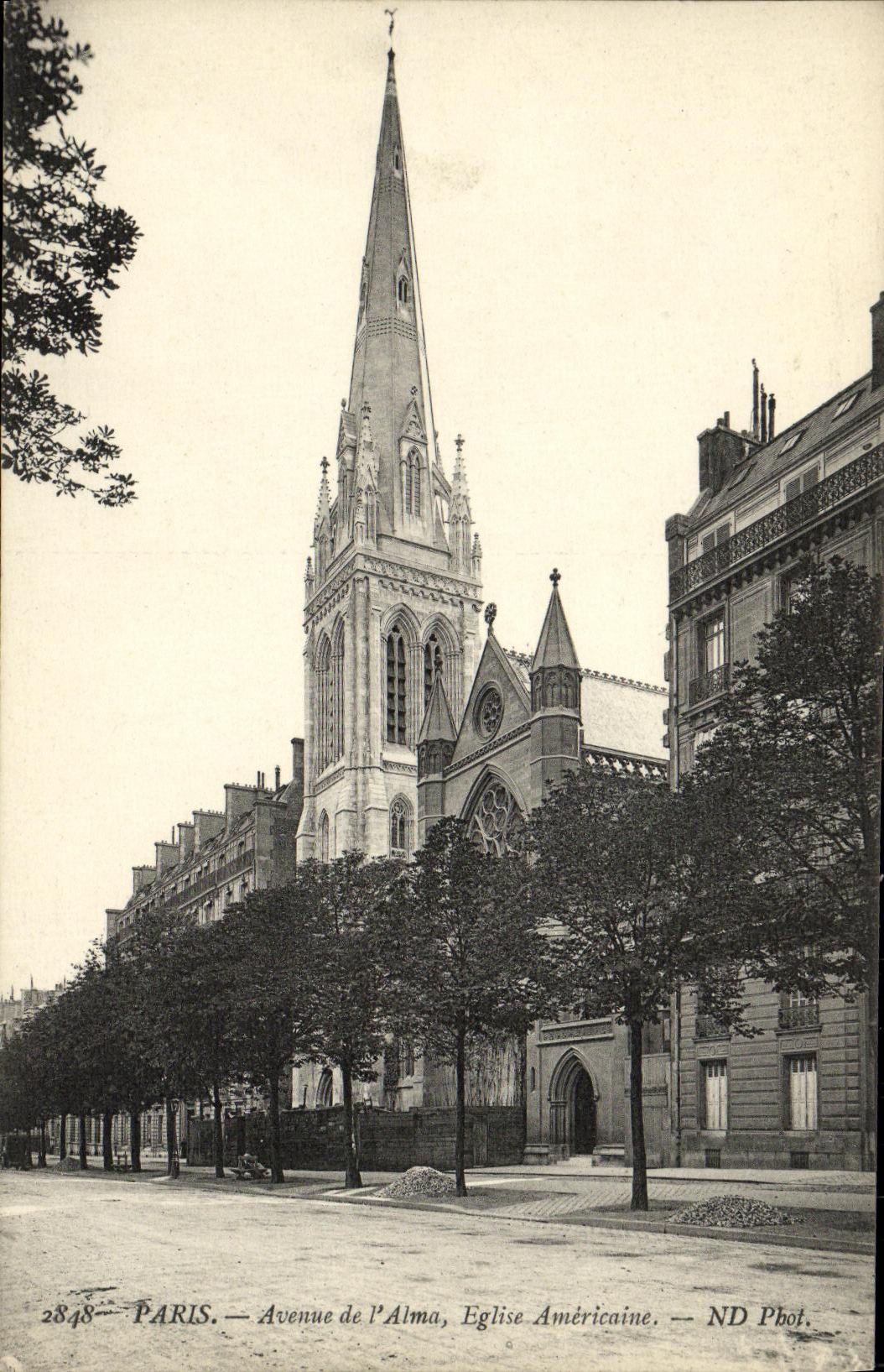 CPA Paris Avenue de l Alma Eglise Americaine 
