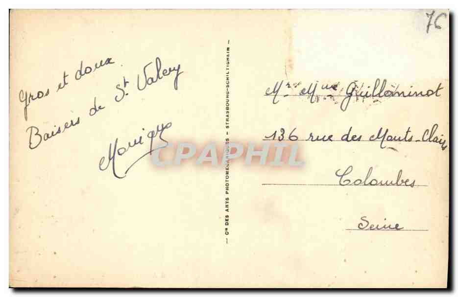 CPA Saint Valery en Caux Quai d Amont  — Rückseite