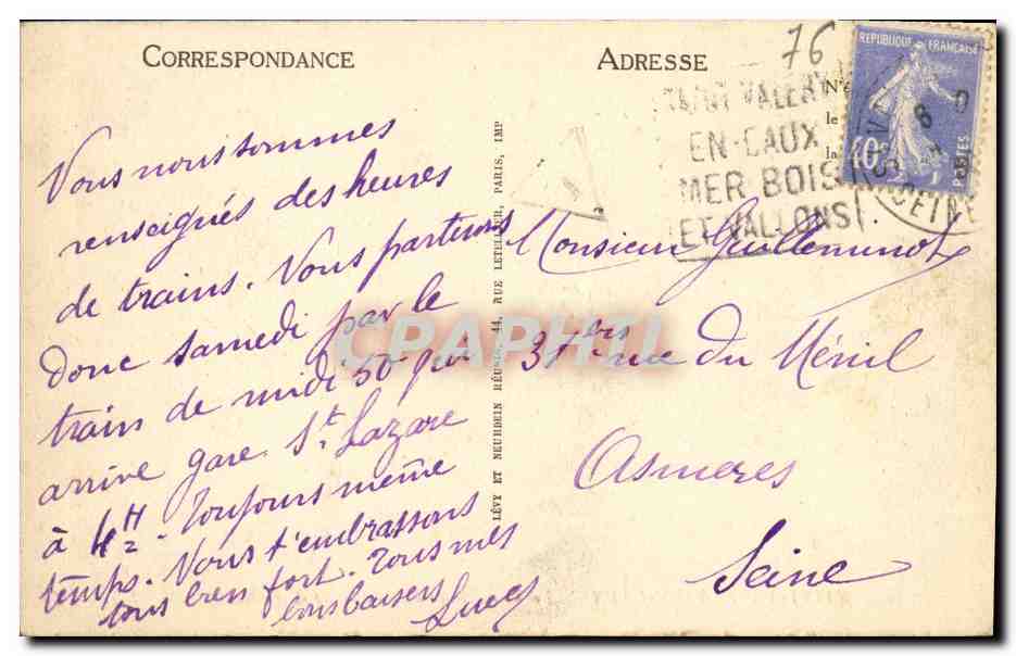CPA Saint Valery en Caux Le Vieux Port vu de l Hotel de la Rotonde Restaurant — Rückseite