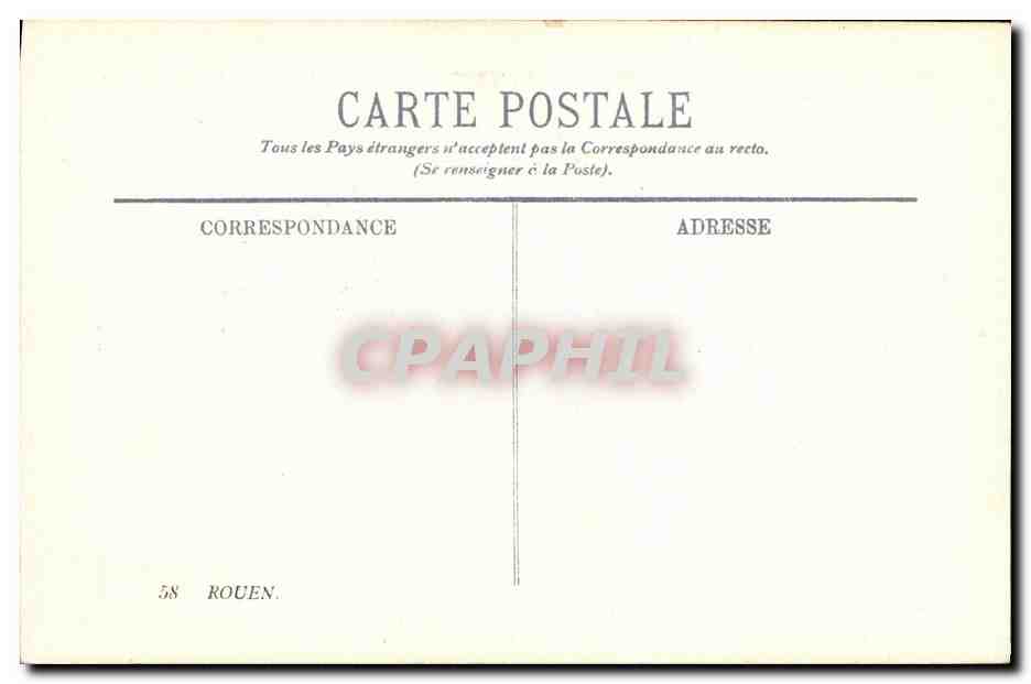 CPA Rouen Saint Ouen et la Statue de Rollon — Verso