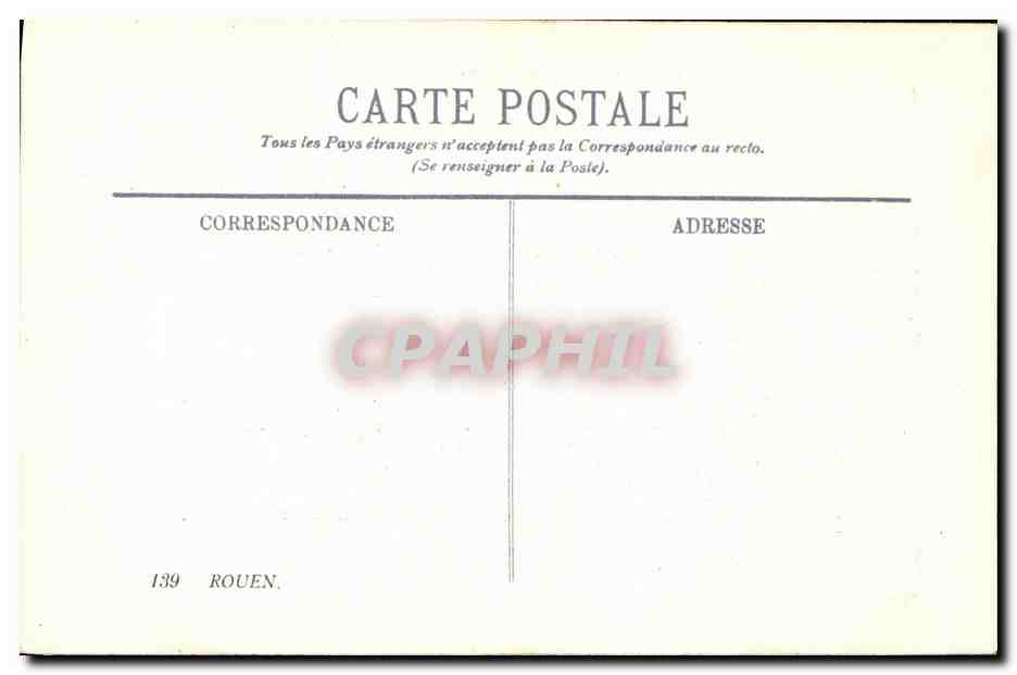 CPA Rouen Notre Dame et la Tour de Beurre  — Verso