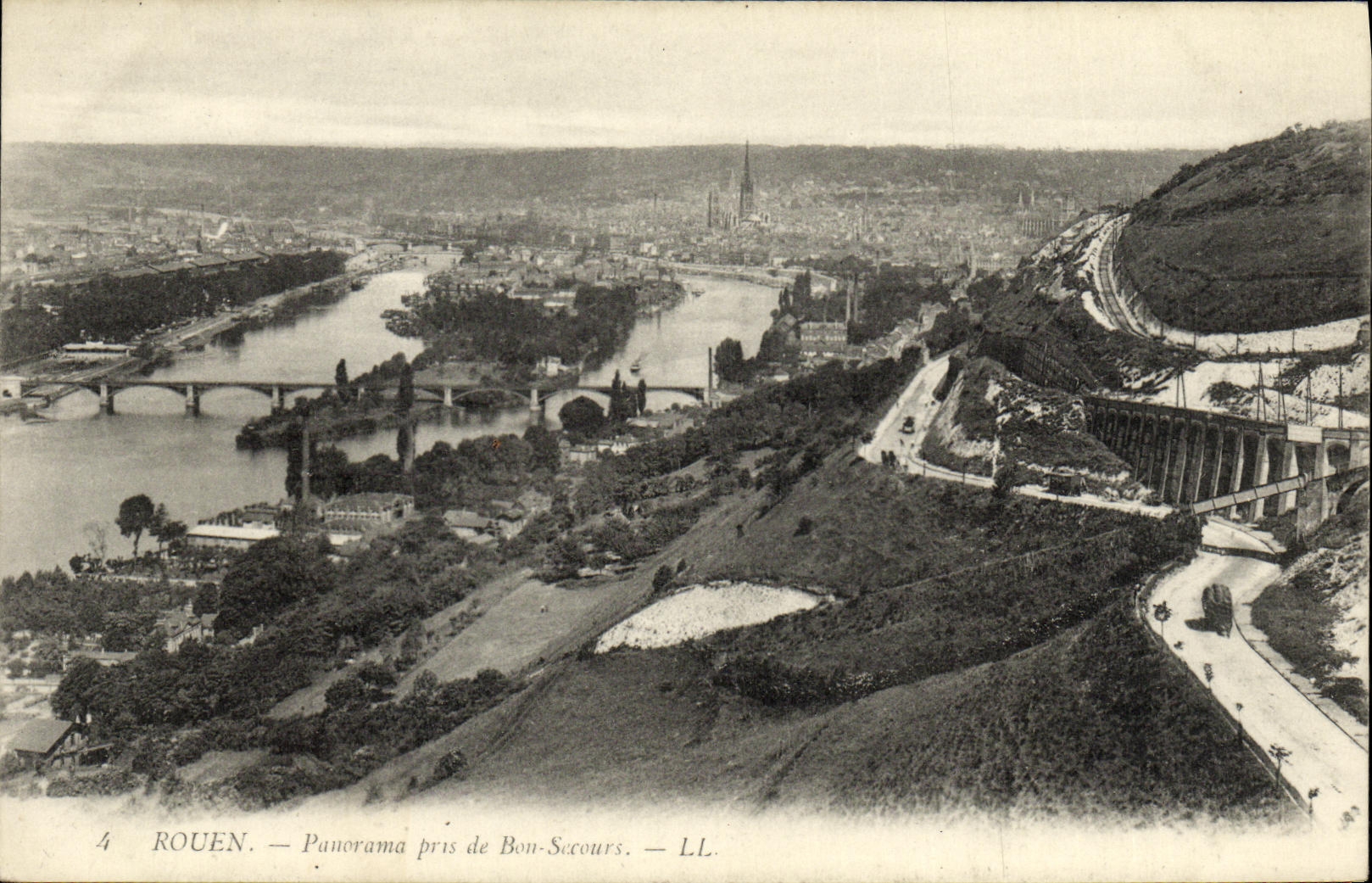 CPA Rouen Panorama pres de Bon Secours 