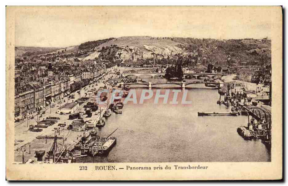 CPA Rouen Panorama pris du Transbordeur 