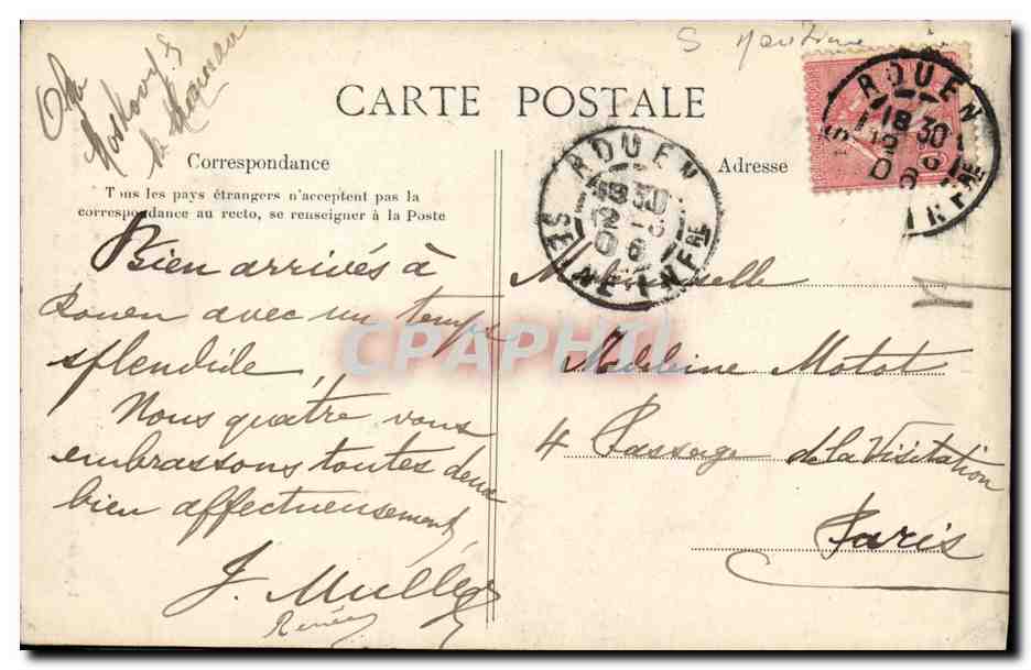 CPA Rouen Eglise Saint Patrice  — Verso