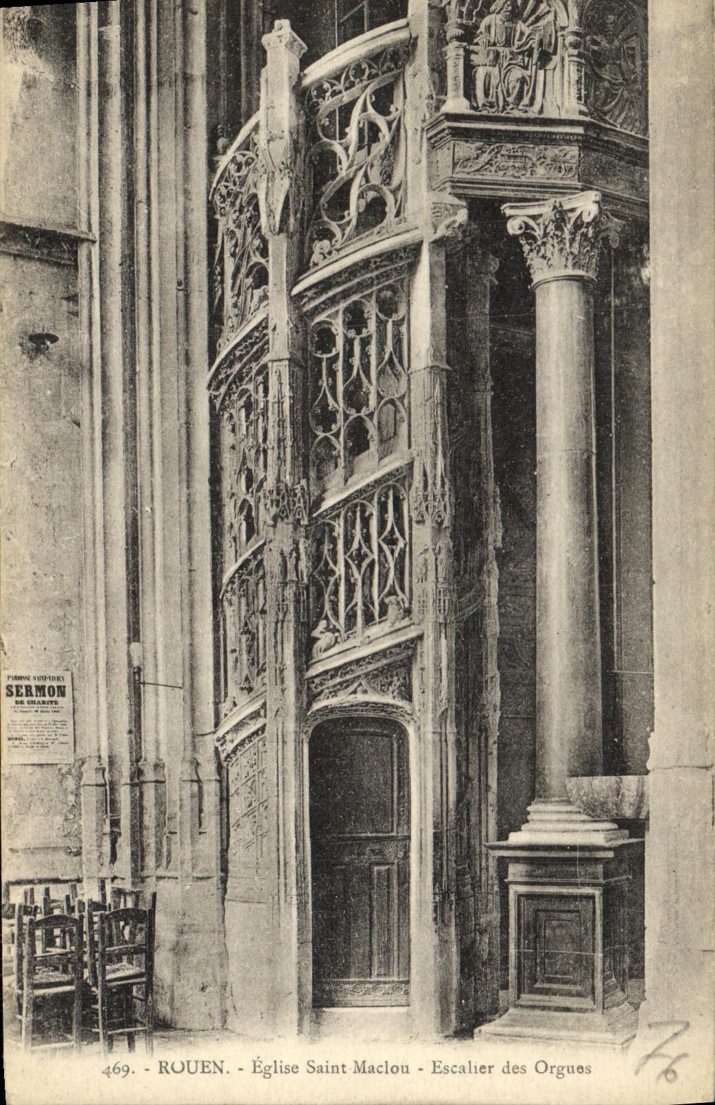CPA Rouen Eglise Saint Maclou Escalier des Orgues
