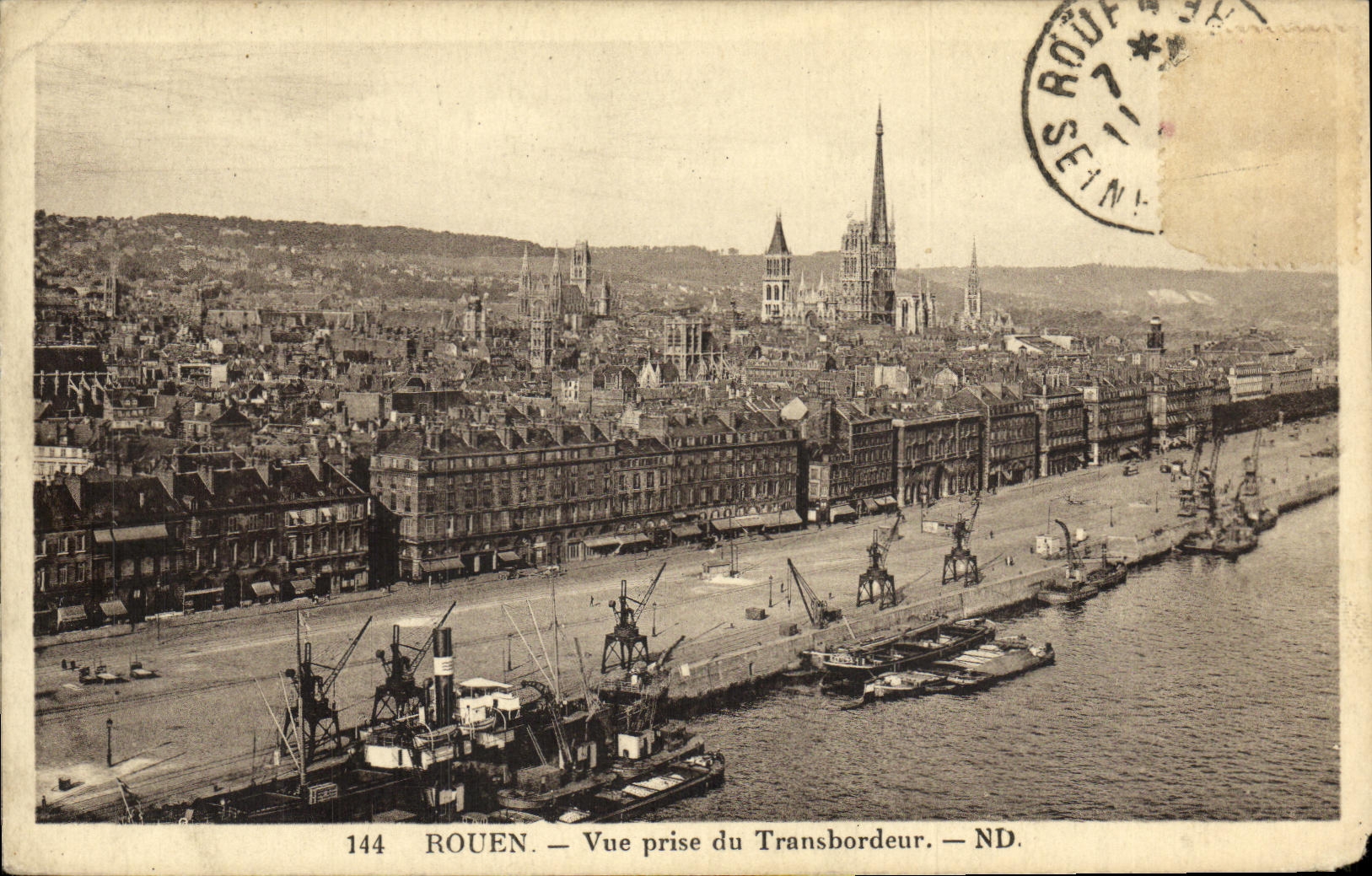 CPA Rouen Vue prise du Transbordeur 