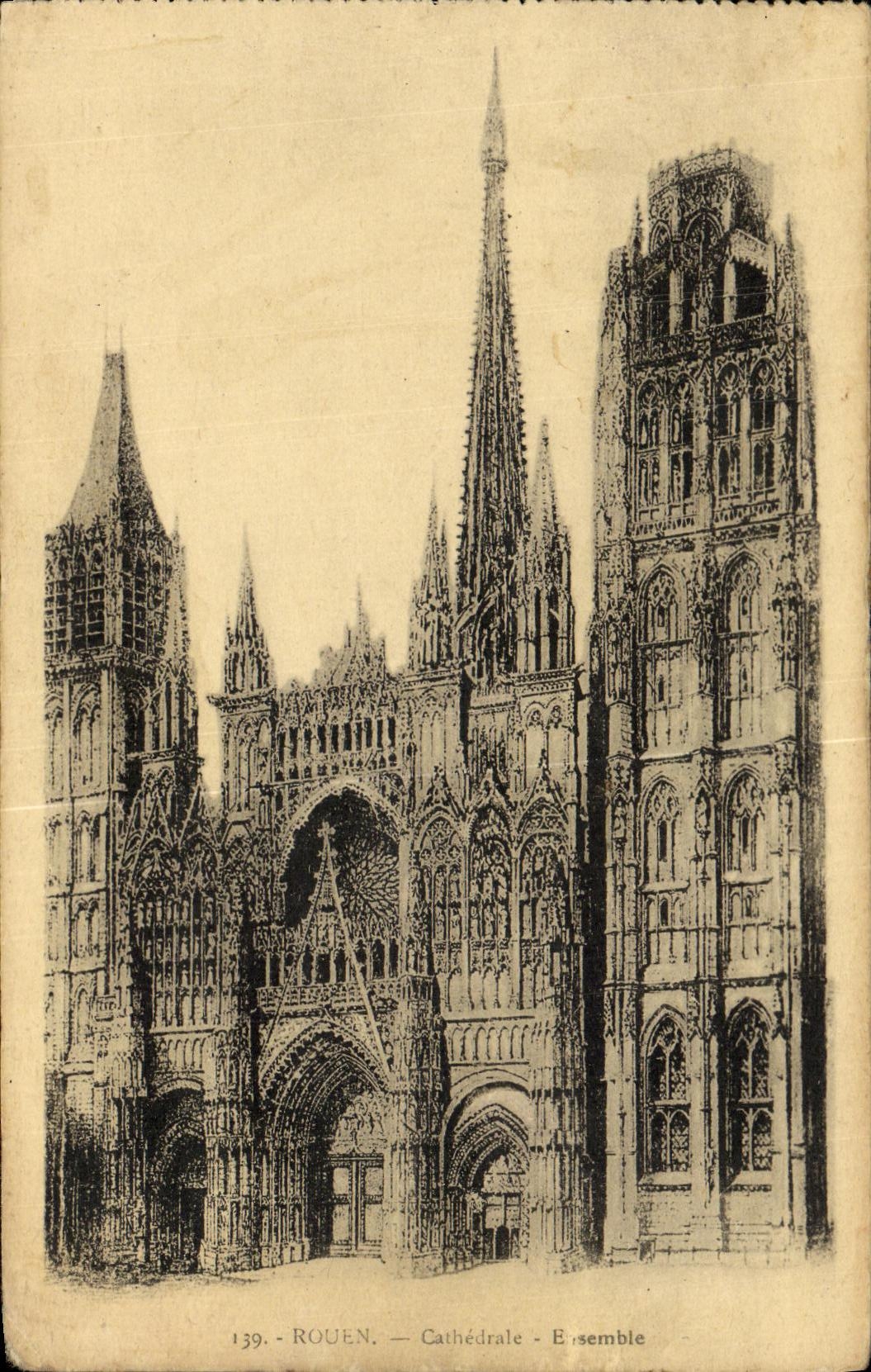 CPA Rouen Cathedrale d Ensemble 