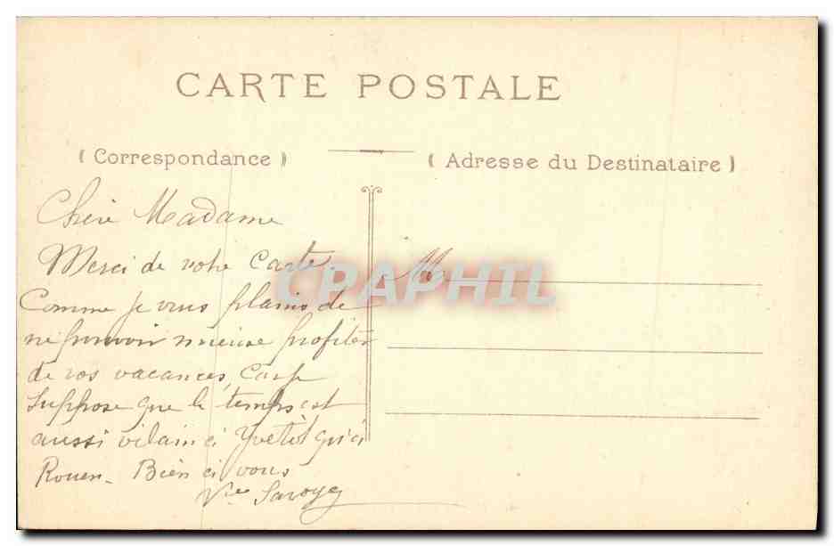 CPA Rouen Le Transbordeur  — Rückseite